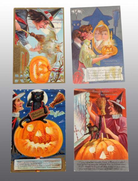 Appraisal: Lot of Vintage Halloween Postcards Description Four with witches cats