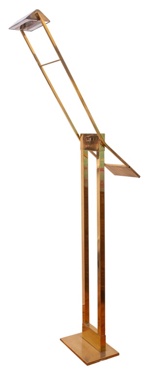 Appraisal: ITALIAN STILNOVO BRASS CANTILEVER FLOOR LAMP Italian Stilnovo cantilevered brass