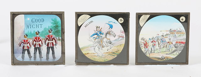 Appraisal: THREE BOXES OF MAGIC LANTERN SLIDES to include North African