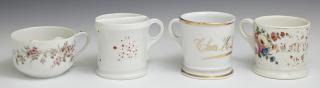 Appraisal: Four Porcelain Cups early th c including two mustache cups