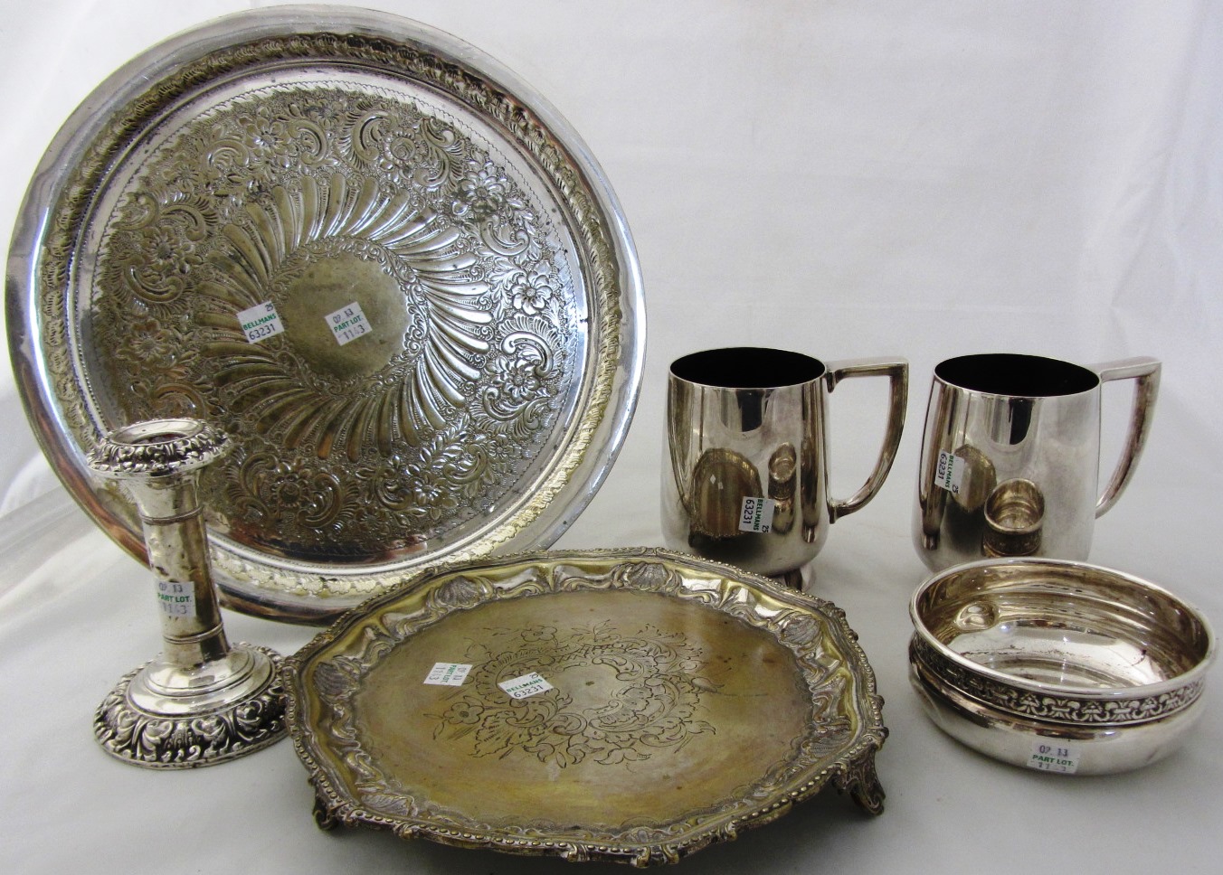 Appraisal: A French circular bowl with a decorated rim a silver