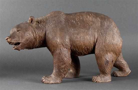 Appraisal: German or Russian carved wood figure of a bear with