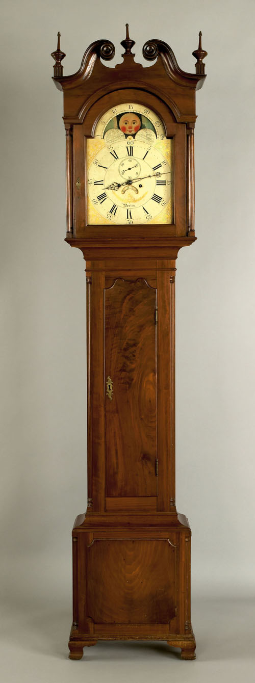 Appraisal: Philadelphia Chippendale walnut tall case clock ca the broken arch