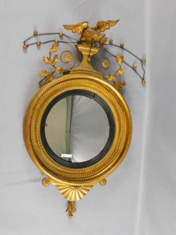 Appraisal: DIMINUTIVE AMERICAN FEDERAL CONVEX MIRROR CA Rare small size with