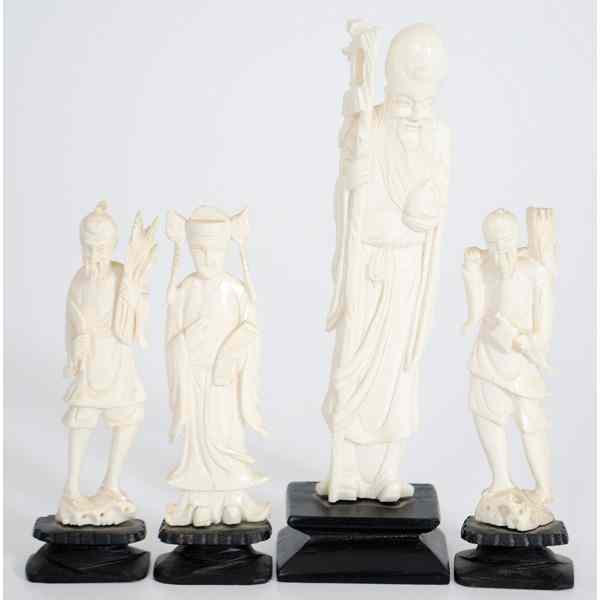 Appraisal: Chinese Carved Ivory Figures China A group of workers and