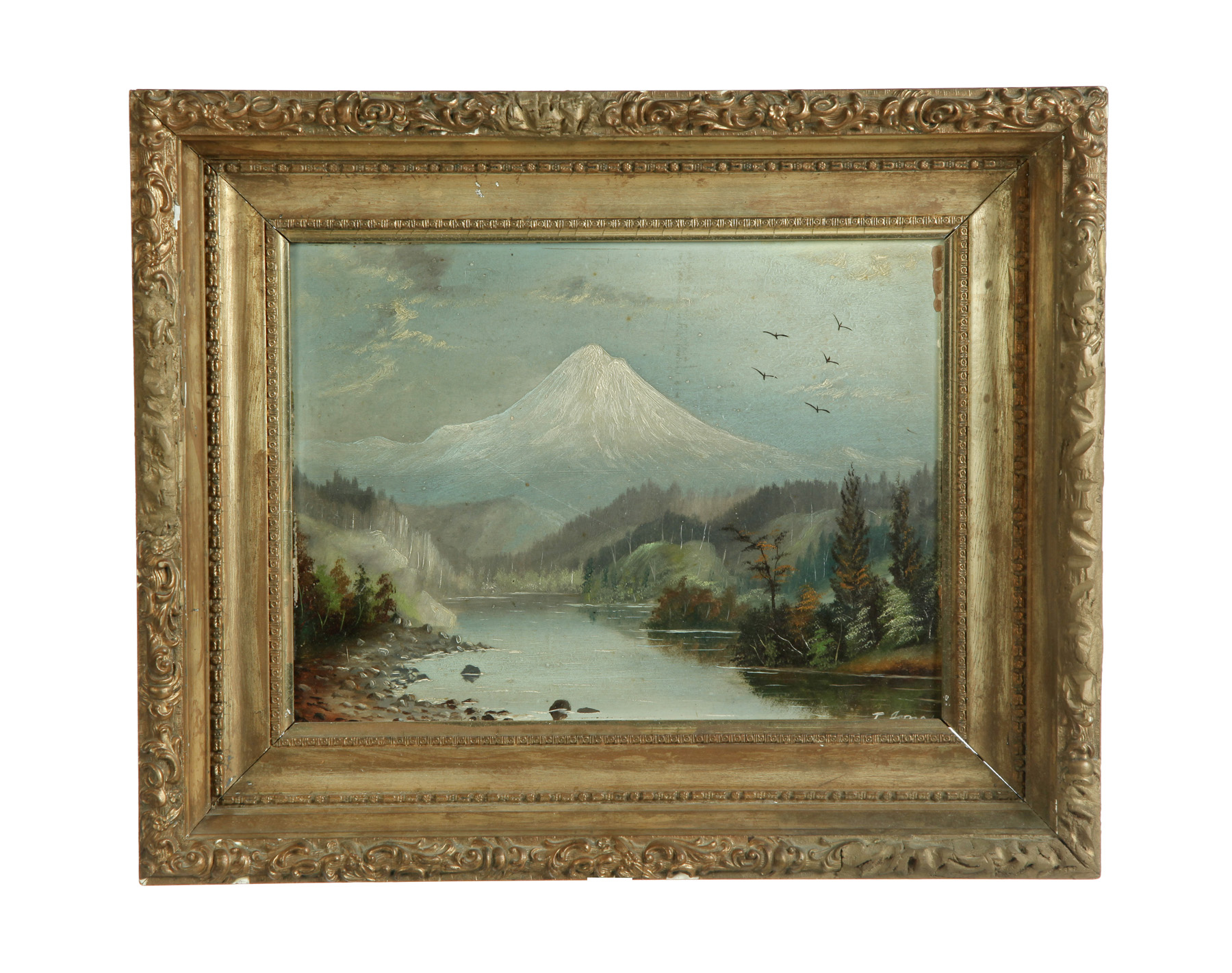 Appraisal: FRAMED OIL ON ARTIST BOARD OF MOUNT HOOD American th