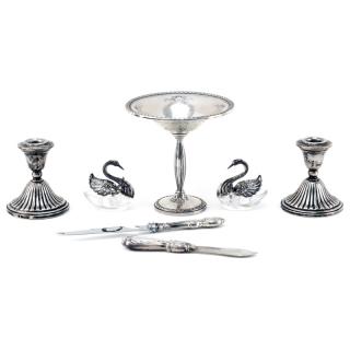 Appraisal: Grouping of Seven Sterling Silver Tabletop Items Grouping of Seven