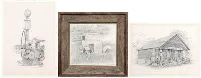 Appraisal: Three drawings Winslow Crannell Georgia th century quot Old Sautee