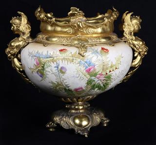 Appraisal: Continental gilt mounted centerpiece Continental gilt mounted centerpiece th century