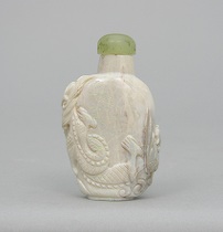 Appraisal: Carved White Opal Snuff Bottle circa late th Century Carved