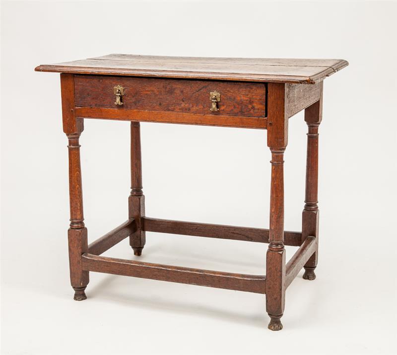 Appraisal: William and Mary Stained Oak Side Table x x in