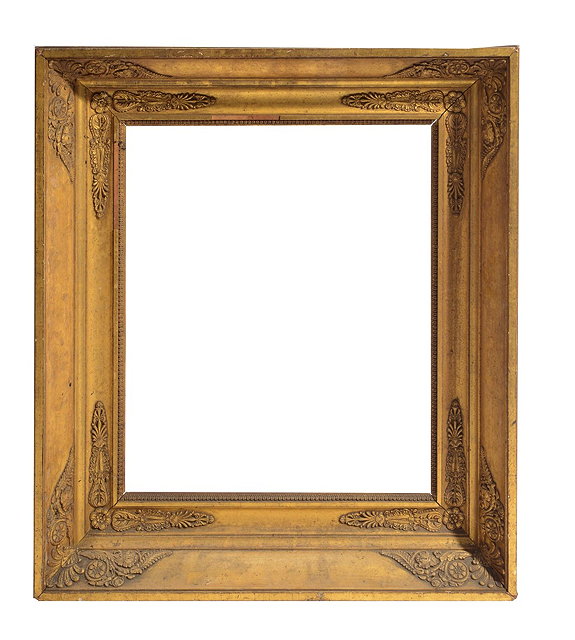 Appraisal: A FRENCH EMPIRE GILT FRAME the corners with anthemion shell