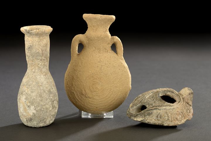 Appraisal: Collection of Three Pieces of Ancient Pottery comprised of a