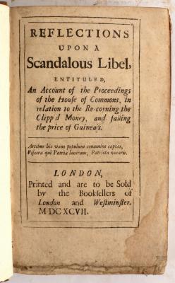 Appraisal: Tracts Reflections upon a Scandalous Libel - Some Considerations About