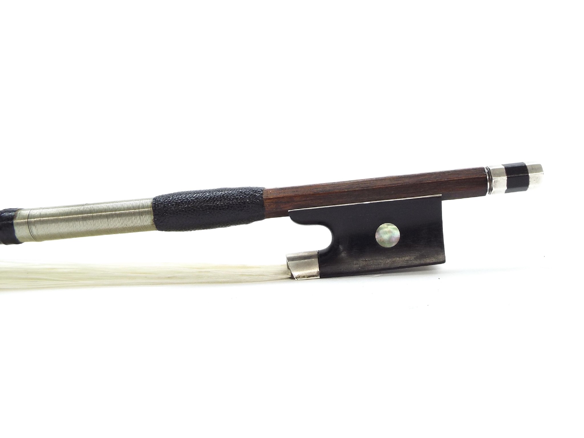 Appraisal: Silver mounted violin bow stamped Dodd also stamped on the