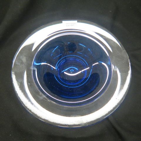 Appraisal: Orrefors Swedish Art Glass Bowl rich sapphire blue with clear