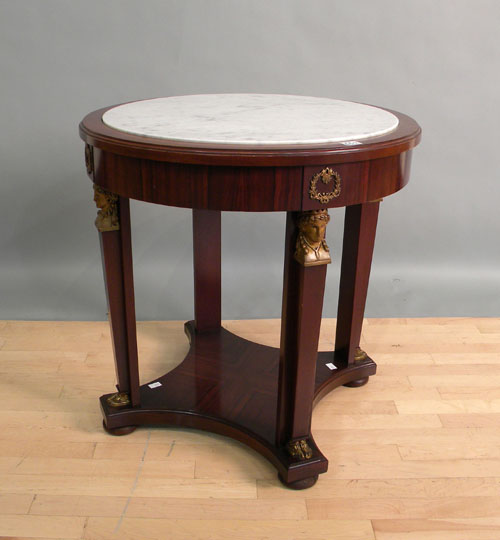 Appraisal: Egyptian revival marble top center table h w