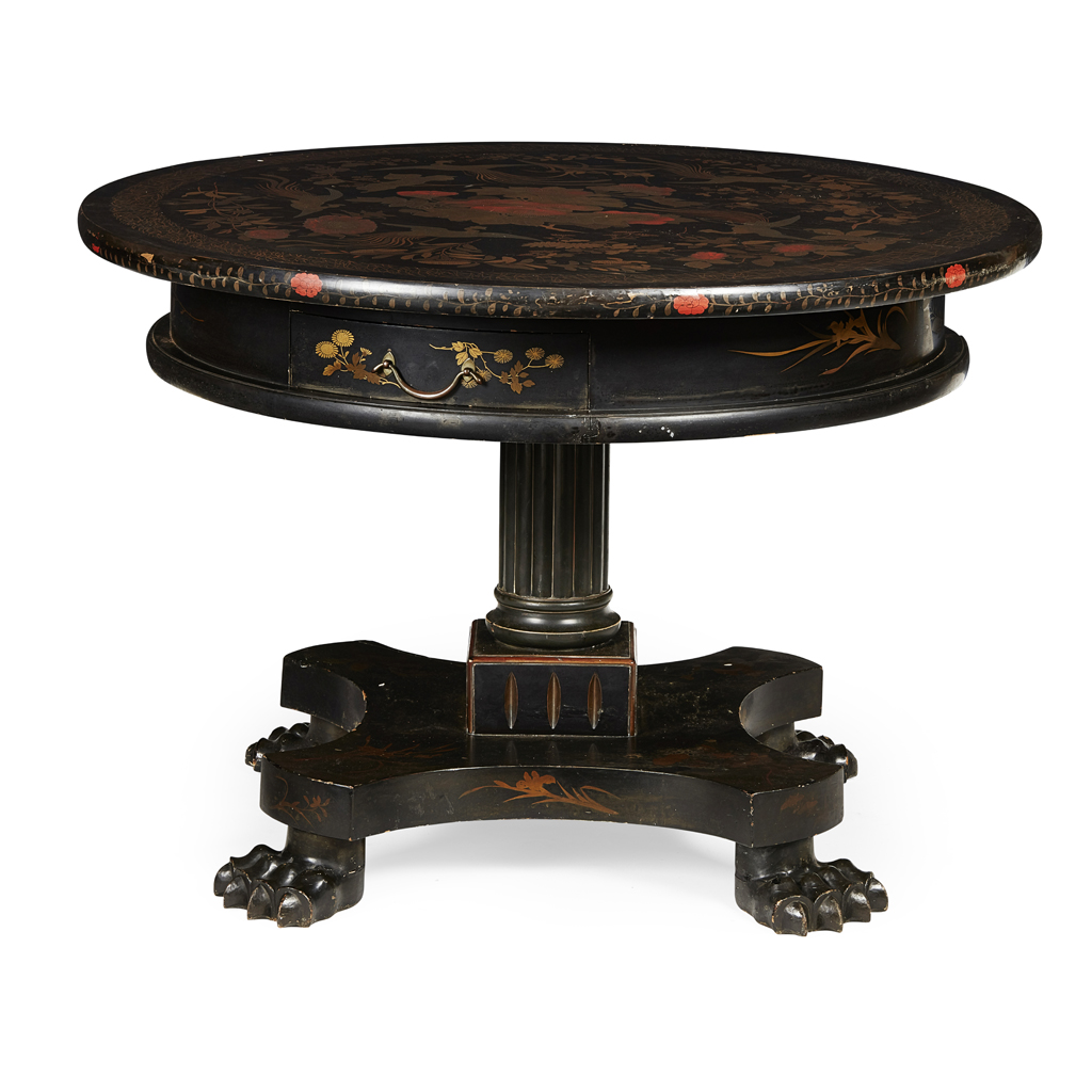 Appraisal: JAPANESE LACQUER CIRCULAR CENTRE TABLE TH CENTURY the circular top