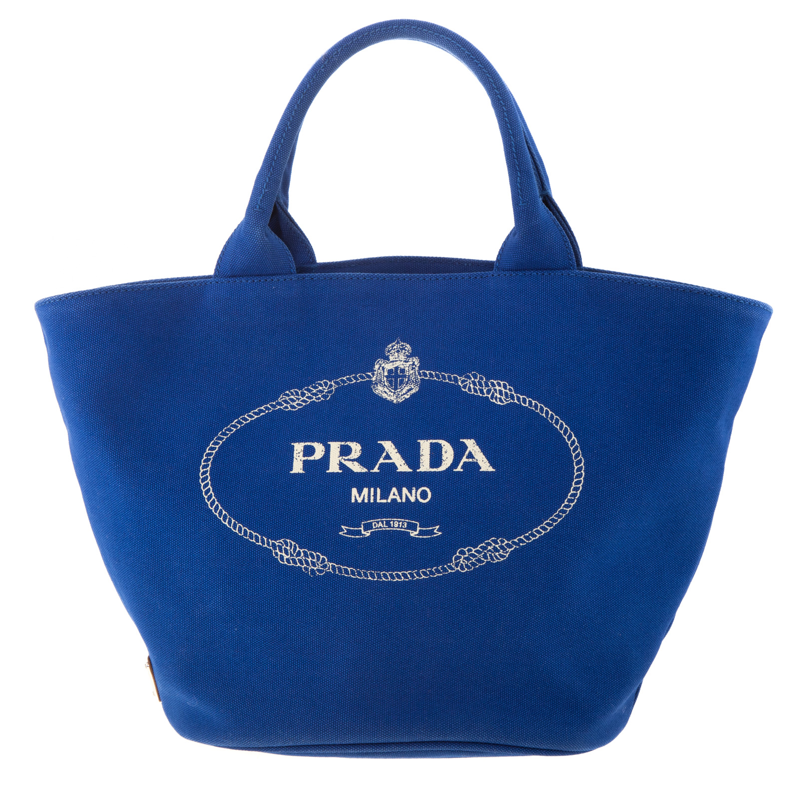 Appraisal: A PRADA CANAPA TOTE A cobalt canvas Prada Canapa tote