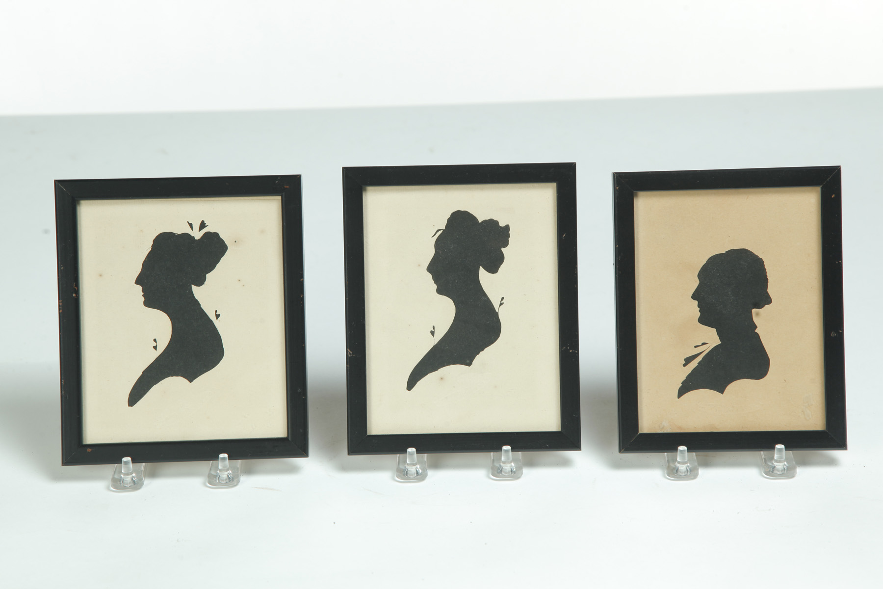 Appraisal: THREE PEALE MUSEUM SILHOUETTES American st quarter- th century Hollow