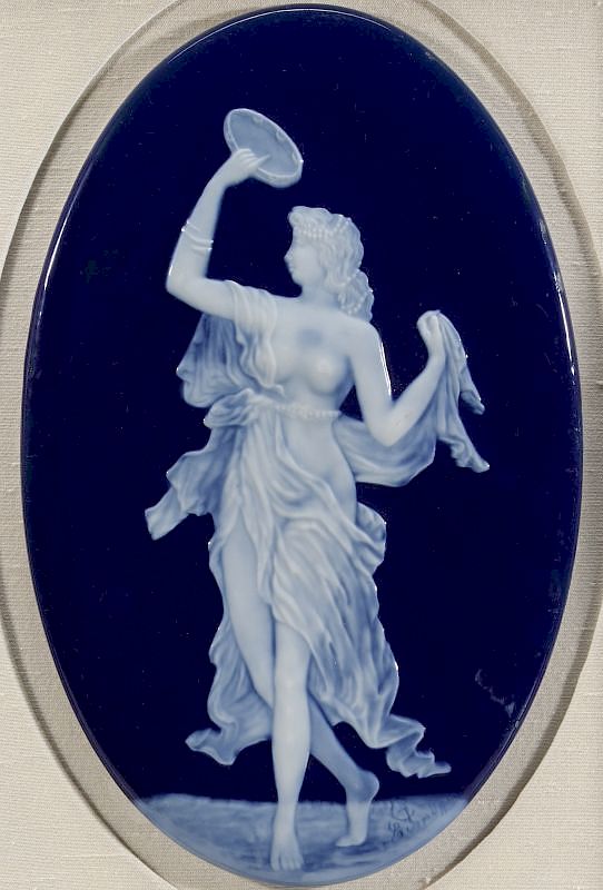 Appraisal: A LIMOGES PATE-SUR-PATE PORCELAIN PLAQUE C The translucent image of