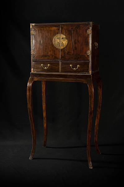 Appraisal: A Chinese jumu cabinet on later stand th century height