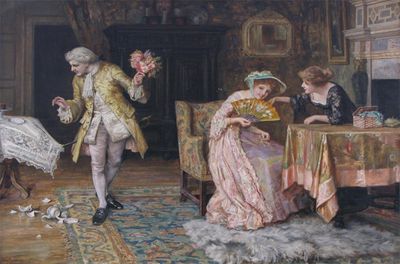 Appraisal: Francis Sydney Muschamp - The clumsy suitor Signed Oil on