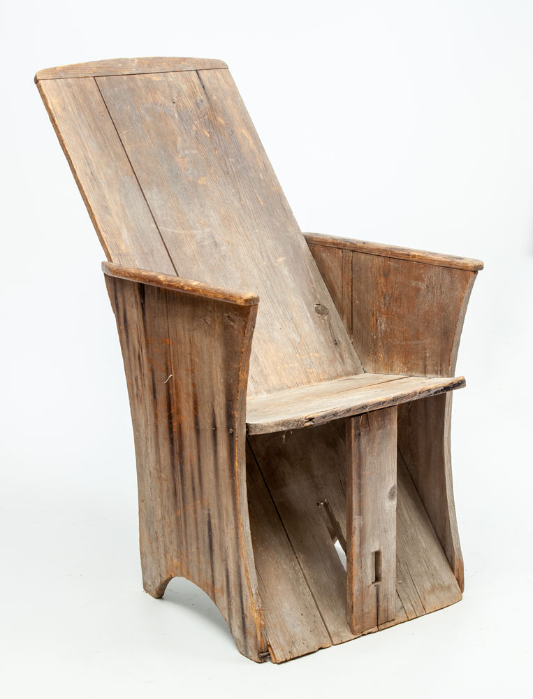 Appraisal: Rustic Cedar Plank Armchair ft x in x in Estimate