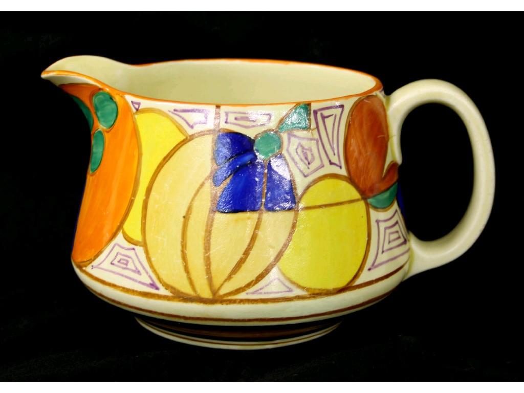 Appraisal: Clarice Cliff 'Melon' Fantasque Crown jug high restored