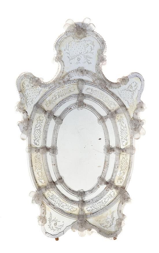 Appraisal: A Venetian Glass Mirror Height inches A Venetian Glass Mirror