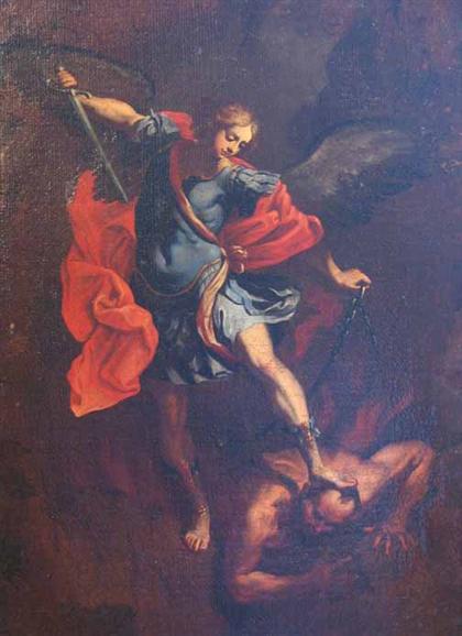 Appraisal: AFTER GUIDO RENI italian - ARCHANGEL MICHAEL WITH THE VANQUISHED