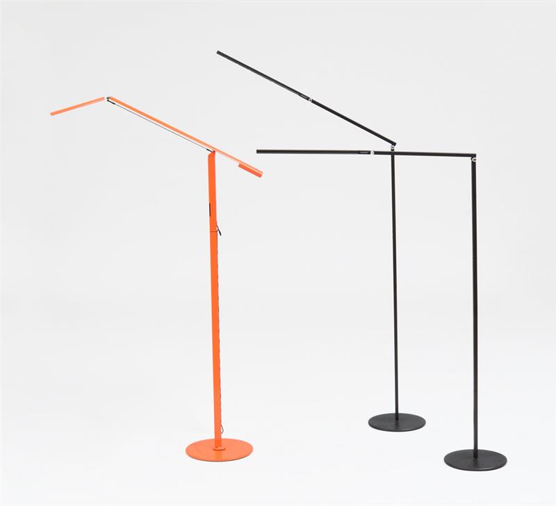 Appraisal: THREE KONCEPT FLOOR LAMPS Painted metal and plastic x in