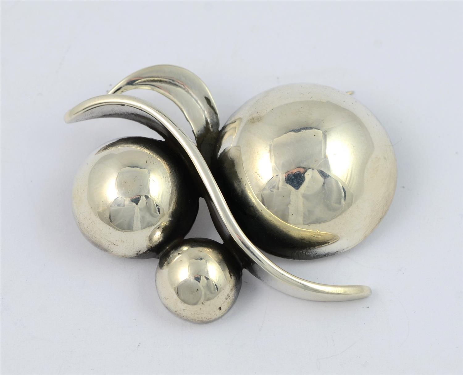 Appraisal: JoPol Sterling for Georg Jensen hand wrought brooch - x