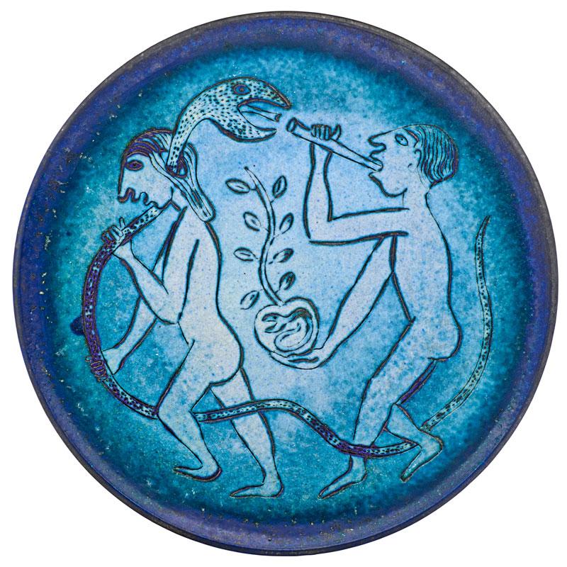 Appraisal: SCHEIER Adam and Eve charger EDWIN SCHEIER - MARY SCHEIER