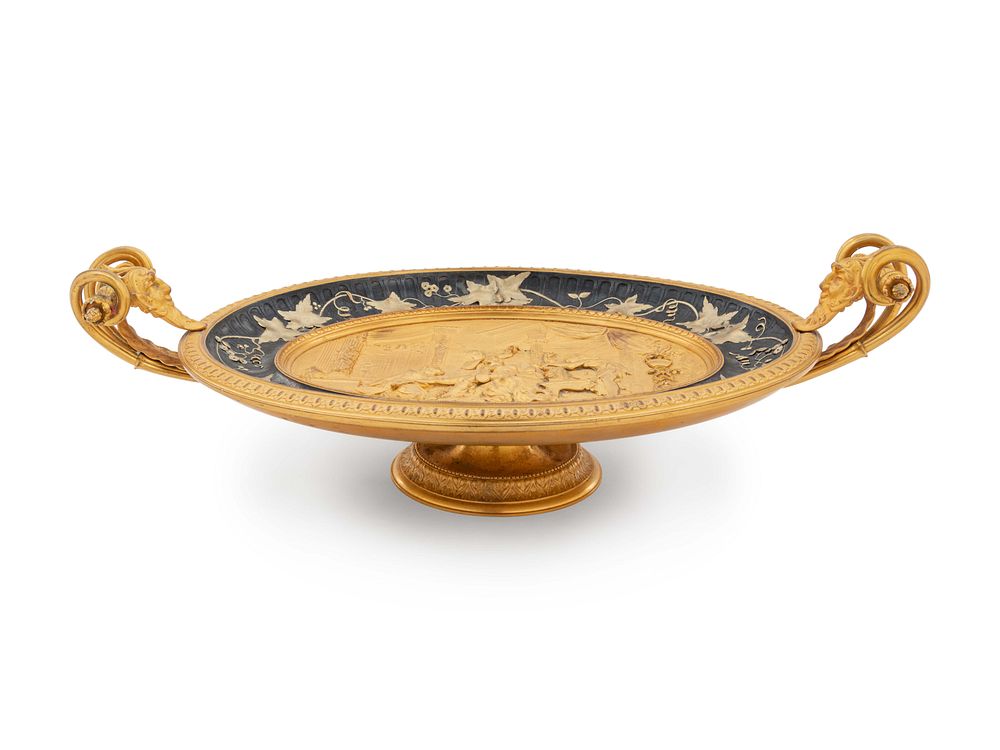 Appraisal: A Neoclassical Gilt Bronze Tazza A Neoclassical Gilt Bronze Tazza