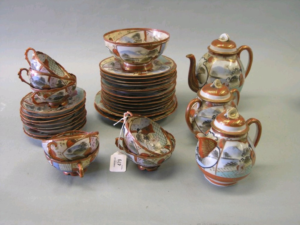 Appraisal: A late th century Japanese 'egg-shell' porcelain tea service thirty-four