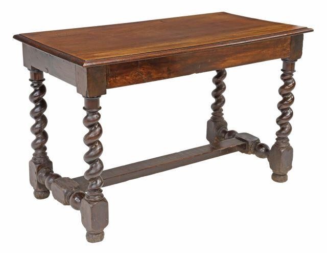 Appraisal: French Louis XIII style walnut work table early th c