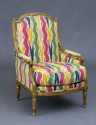 Appraisal: LOUIS XVI-STYLE GILTWOOD BERGERE ft in x x in