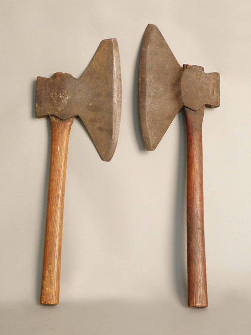 Appraisal: Two iron axes th c impressed Mummert and W Hunt