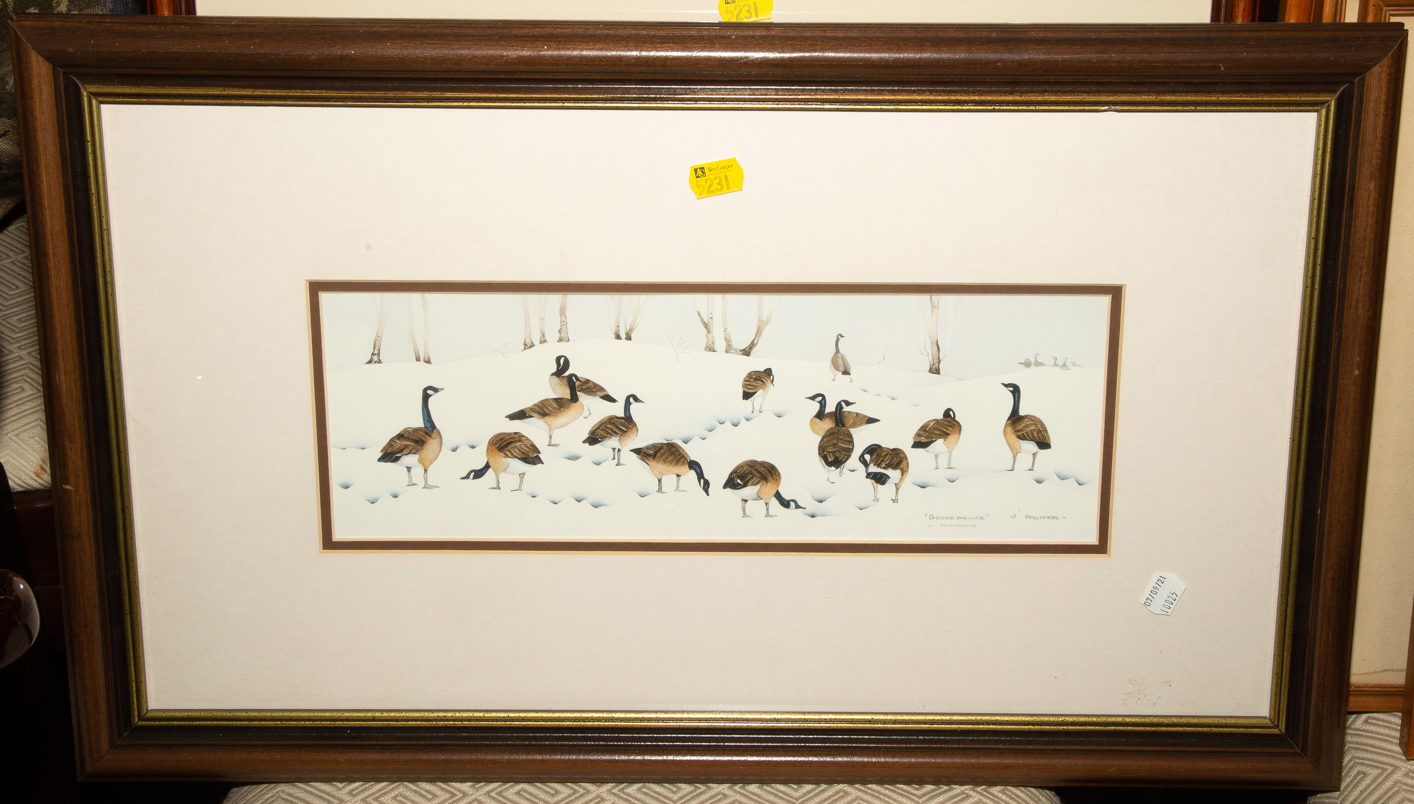 Appraisal: FOUR FRAMED DUCK GOOSE RELATED PRINTS All signed