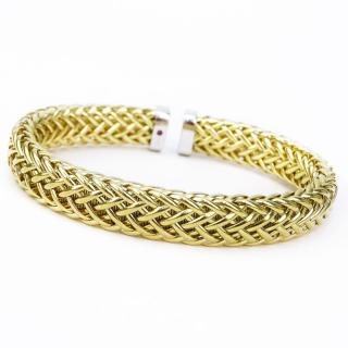 Appraisal: Roberto Coin Karat Yellow Gold Primavera Woven Flexible Cuff Bracelet