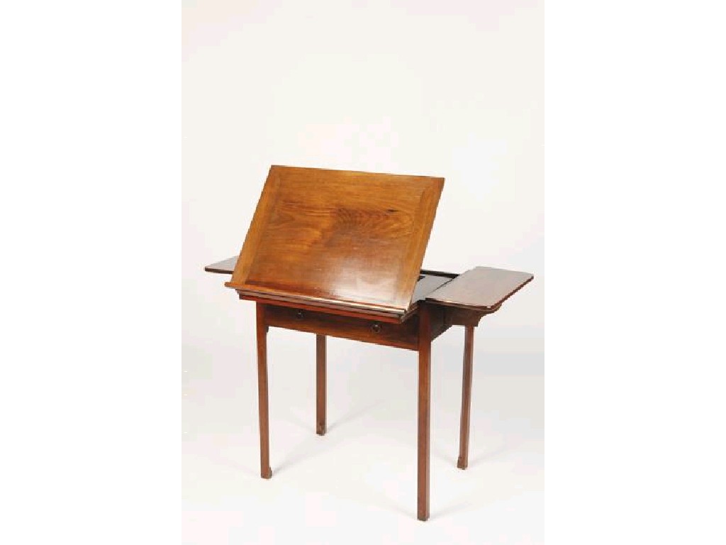 Appraisal: A GEORGE III MAHOGANY ARTIST'S TABLE the adjustable top with