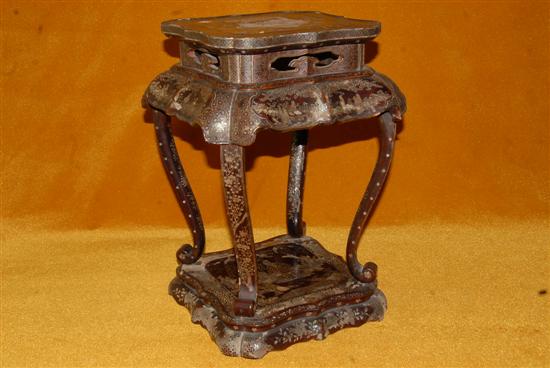 Appraisal: ANTIQUE CHINESE MOTHER OF PEARL INLAID STAND Note losses H