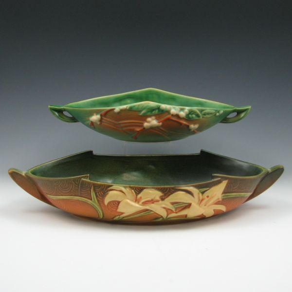 Appraisal: Two Roseville console bowls including a - Zephyr Lily in