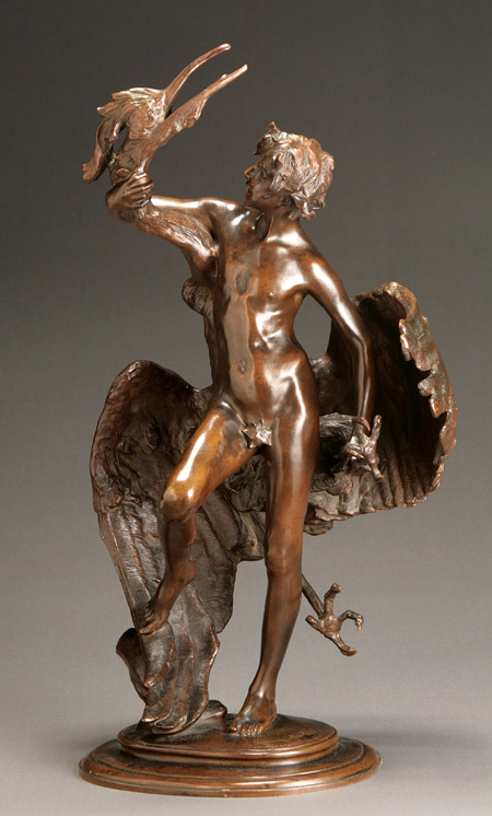 Appraisal: Frederick William MacMonnies American - Young Faun with Heron Signed