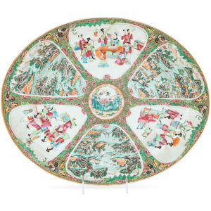 Appraisal: A Rose Medallion Porcelain Platter Late th Early th Century