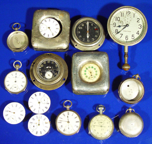 Appraisal: Quantity of assorted silver pocket watches silver frames etc