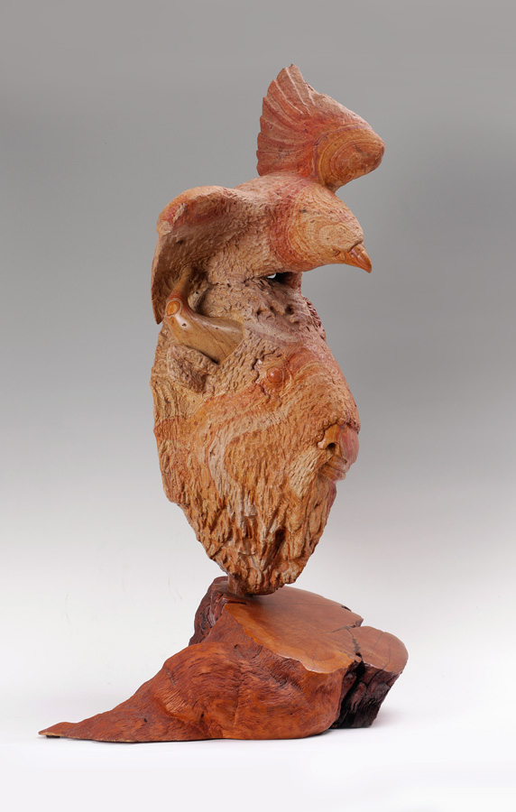 Appraisal: SCOTT Doug American th Century Carved Eagle and Bison Stone