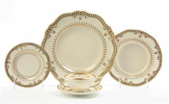 Appraisal: A Set of English Porcelain Dinnerware Articles comprising soups and