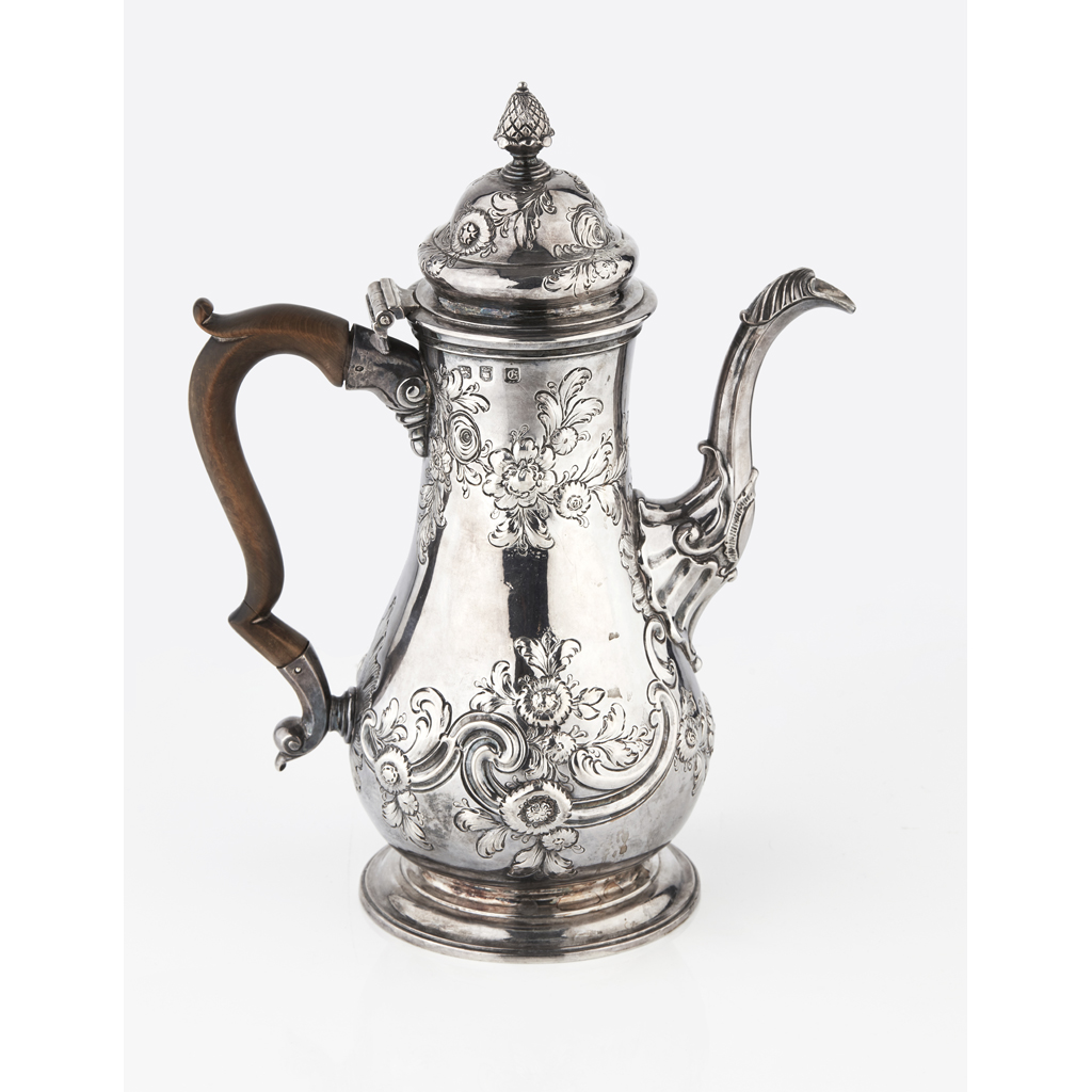 Appraisal: A George III coffee pot P Pilleau probably London of